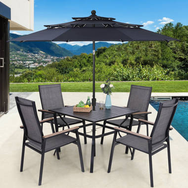 Patio set with online 4 chairs and umbrella